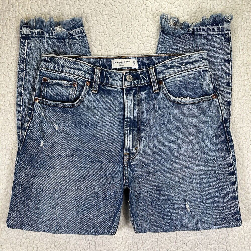 Abercrombie Fitch Jeans Women’s Size 10R (Actual 31x26) Stonewash Mom High Rise